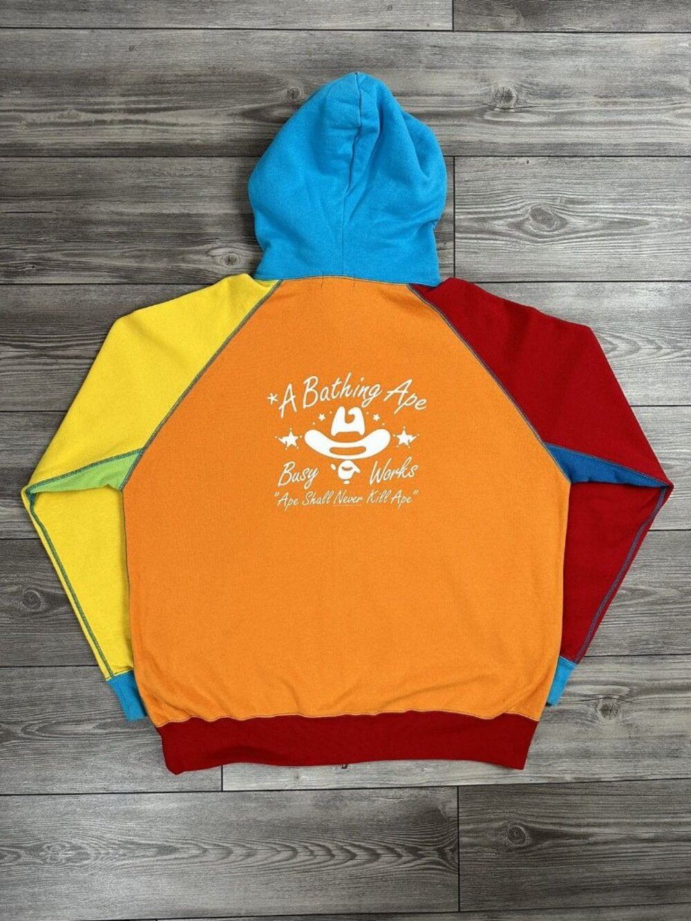 Y2K A Bathing Ape Busy Works Multi Colour Zip Hoodie